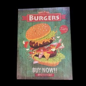 Plaque en Bois BURGERS - BUY NOW