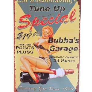 Plaque métal CAR MISBEHAVING - TUNE UP SPECIAL