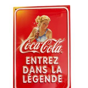 Plaque métal COCA COLA Entrez dans la légende