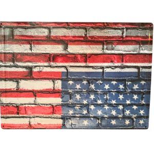 Plaque métal DRAPEAU USA