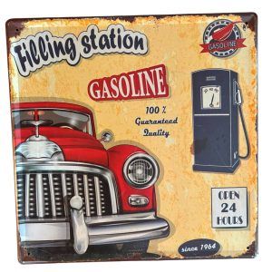 Plaque métal FILLING STATION GASOLINE
