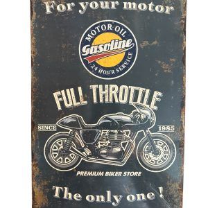 Plaque métal FOR YOUR MOTOT GASOLINE