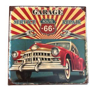 Plaque métal GARAGE ROUTE 66 Service Repair