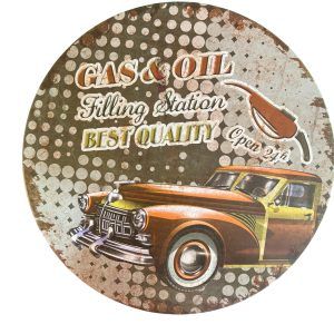 Plaque métal GAS OIL Filling Station