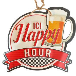 Plaque métal HAPPY HOUR