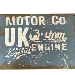 Plaque métal MOTOR CO UK CUSTOM ENGINE