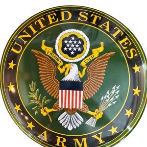 Plaque métal ronde UNITED STATES ARMY