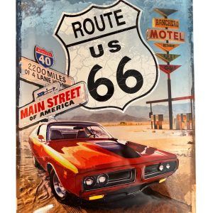 Plaque métal ROUTE US 66 - MAIN STREET