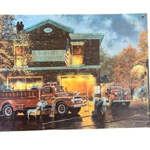 Plaque métal VILLAGE FIRE HOUSE