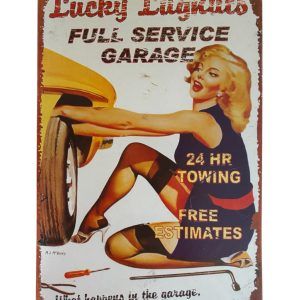 Plaque métal LUCKY LUGNUTS - FULL SERVICE GARAGE
