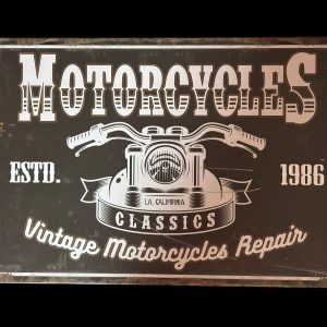 Plaque MOTORCYCLES ESTD 1986