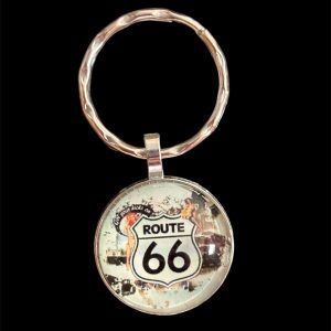 PORTE CLEFS ROUTE 66 BEIGE