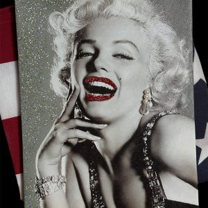 TOILE MARILYN MONROE LEVRES PAILLETEES
