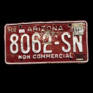 PLAQUE VOITURE ARIZONA - NON COMMERCIAL - 8062-SN