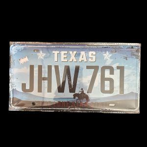 PLAQUE VOITURE TEXAS JHW 761