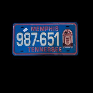 PLAQUE VOITURE MEMPHIS TENNESSEE 987 651