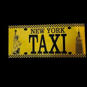 PLAQUE METAL NEW YORK TAXI