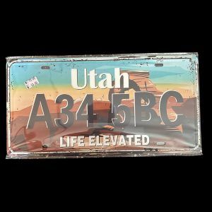 PLAQUE VOITURE  UTAH A34 5BC
