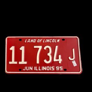PLAQUE VOITURE ILLINOIS 1995 - 11 734 J