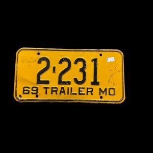 PLAQUE VOITURE TRAILER MO 1969 - 2 231