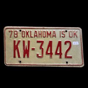 PLAQUE VOITURE OKLAHOMA IS OK - KW 3442