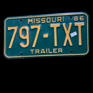 PLAQUE VOITURE MISSOURI TRAILER - 797-TXT 86