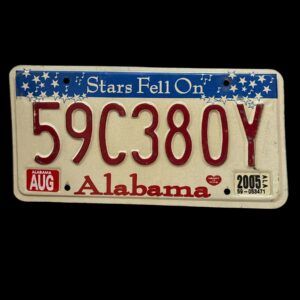 PLAQUE ALABAMA 59C38OY 2005