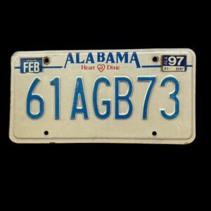 PLAQUE ALABAMA 61AGB73 de 1997
