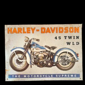 PLAQUE METAL HARLEY DAVIDSON 45 TWIN WLD
