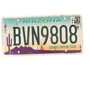 PLAQUE ARIZONA BVN9808 de 2017