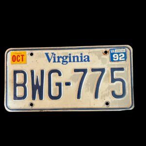 PLAQUE VIRGINIA BWG-775 1992