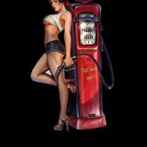 GRANDE PLAQUE VINTAGE PIN UP GASOLINE PREMIUM