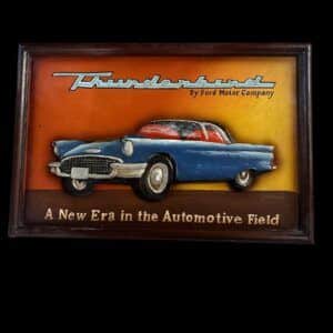 TABLEAU RELIEF  EN BOIS FORD THUNDERBIRD
