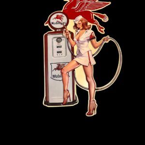 GRANDE PLAQUE VINTAGE PIN UP MOBILGAS