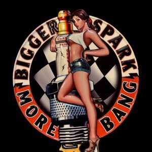 PLAQUE MURALE VINTAGE PIN UP GARAGE BIGGER SPARK
