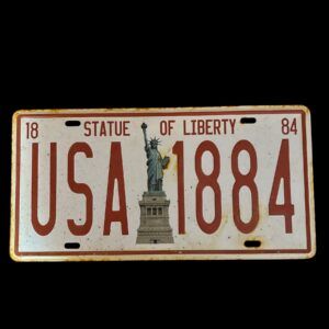PLAQUE VOITURE STATUE OF LIBERTY USA 1884