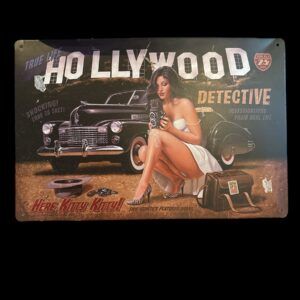 PLAQUE METAL HOLLYWOOD DETECTIVE