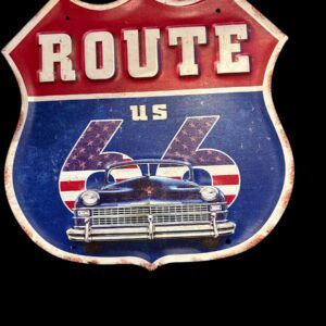 PLAQUE METAL VINTAGE ROUTE 66