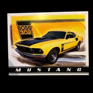 PLAQUE METAL MUSTANG BOSS 302
