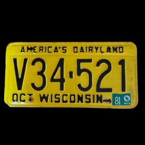 PLAQUE VOITURE WISCONSIN V34-521