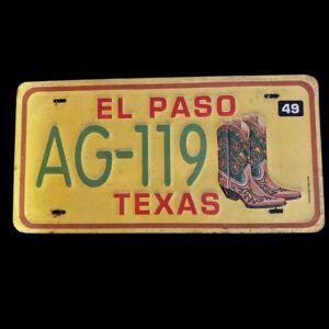 PLAQUE VOITURE EL PASO TEXAS AG-119