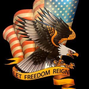 PLAQUE METAL USA "LET FREEDOM REIGN"