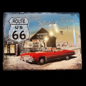 PLAQUE METAL ROUTE 66 THE MOTHER ROAD