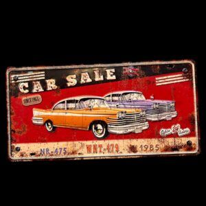 PLAQUE METAL CAR SALE