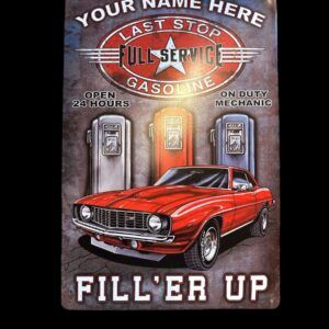 PLAQUE METAL FULL SERVICE "YOUR NAME HERE"