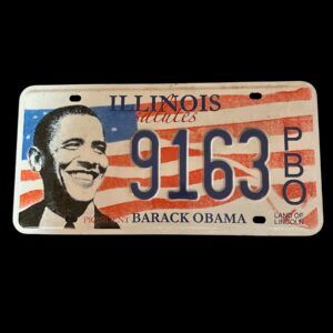 PLAQUE VOITURE OBAMA ILLINOIS 9163