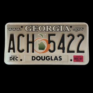 PLAQUE VOITURE GEORGIA ACH5422