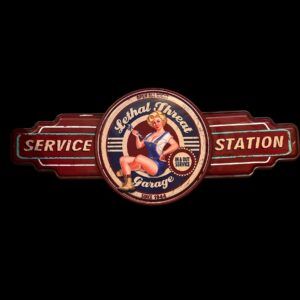 PLAQUE METAL LETHAL THREAT GARAGE