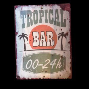 PANNEAU EN BOIS TROPICAL BAR