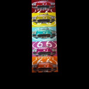TABLEAU ROUTE 66 VOITURES MULTICOLORES